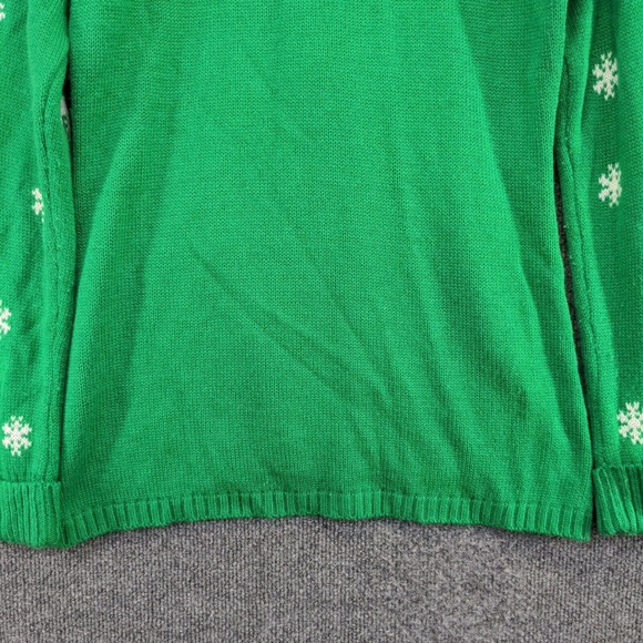 Allison Brittney Women's Sweater Green Size M Knit Penguin Winter Christmas - Picture 4 of 12